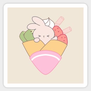 Adorable Bunny Says Hi from Inside this Sweet Delight! Sticker